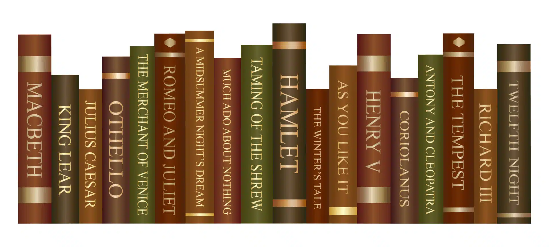 Graphic of books from authors who have shaped the history of English