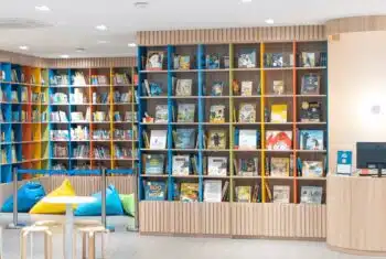 A library in a school in Indonesia