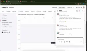 An online chat between teacher and student about rescheduling an online English lesson