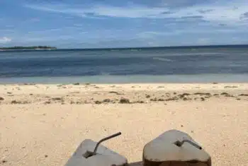 Coconuts on a beach in Bali