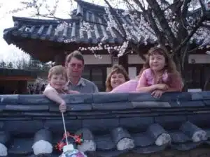 TEFL teacher Ashleigh and her family in South Korea