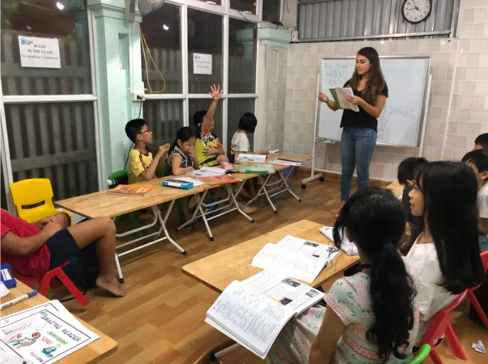 taylor in vietnam classroom