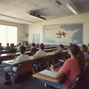 A classfroom for teaching Aviation English